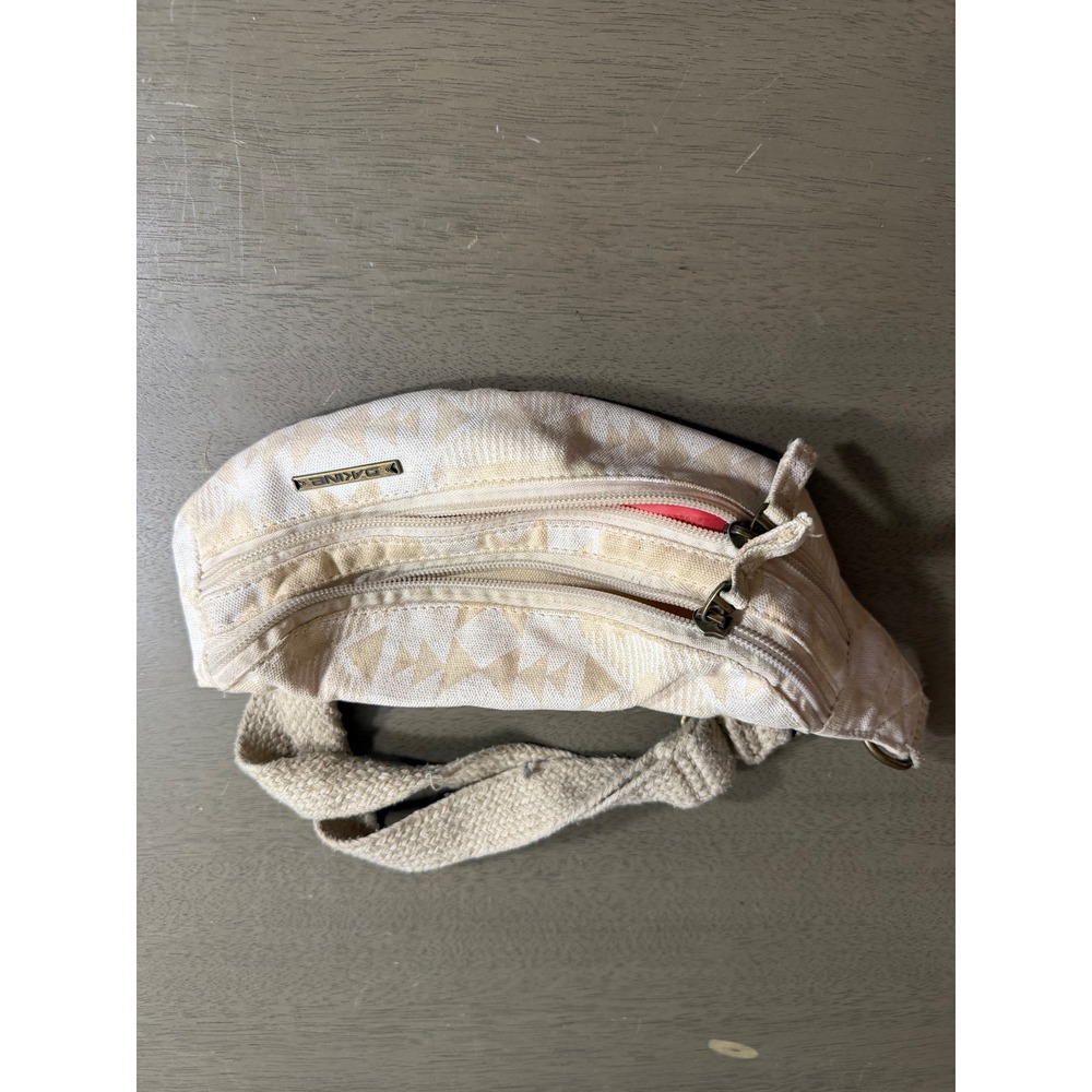 Dakine Fanny Pack Cream Tan Geometric Canvas Waist Bag Adjustable Strap